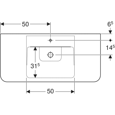 125185000 Накладная раковина Geberit Renova Plan с полкой Geberit  - Вид №8