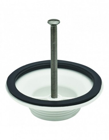 056000 001 00  Подставка под раковину из керамогранита, водонепроницаемое уплотнение и крепежные винты, Д. 82 мм, белый пластик Valentin Белый  - Вид №1