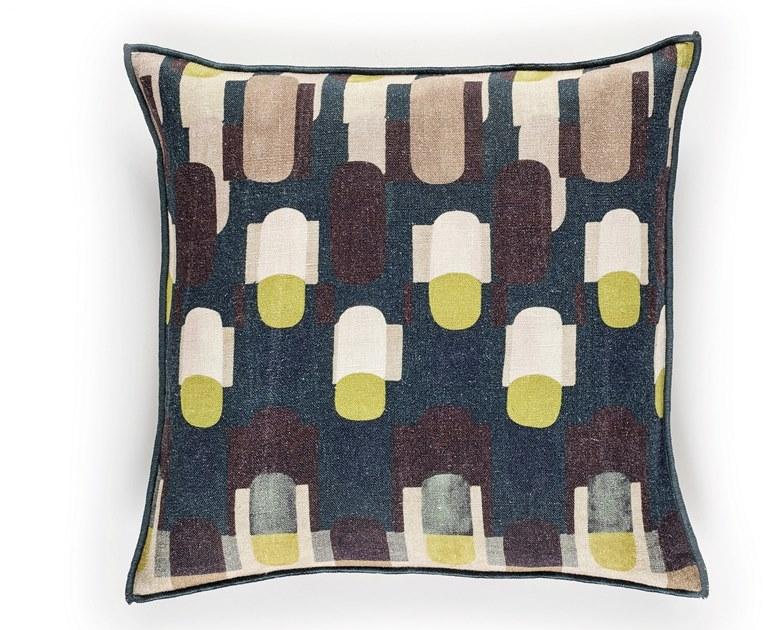 Élitis Подушка из льняной ткани с рисунком sun-id-1464039 - Вид №5