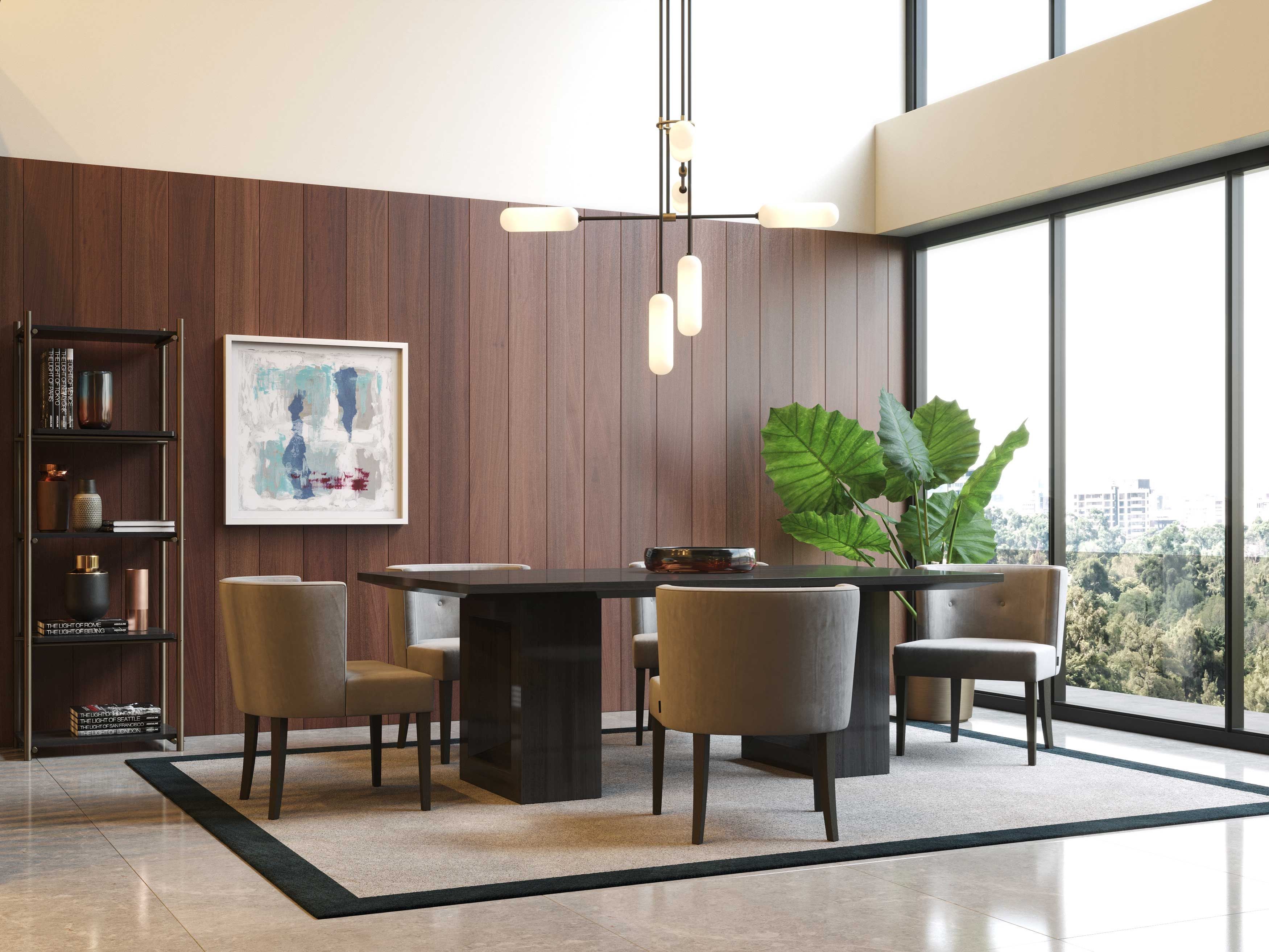 Прямоугольный обеденный стол из шпона Stylish Club ARCH-00082407 - Вид №7