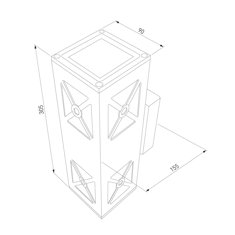 Светильник уличный настенный Elektrostandard Techno 1405 2xE27x60W IP54 цвет черный STLM-2036809 - Вид №3