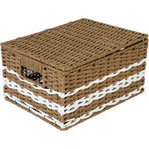 Корзина с крышкой Storidea HXL21.342 S 23x15x31 см 11 л бумага цвет коричневый 82896023 STLM-2112003