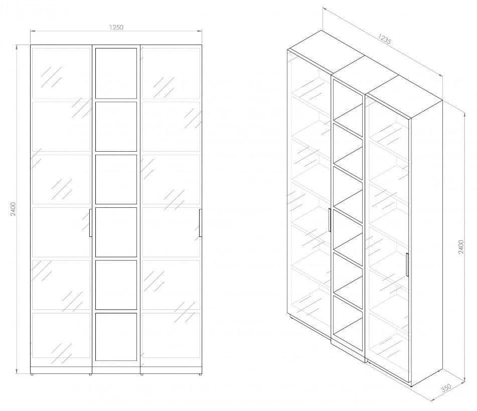 Витрина из дерева и стекла со встроенным освещением LUSSO Zotto ARCH-00144740 - Вид №9