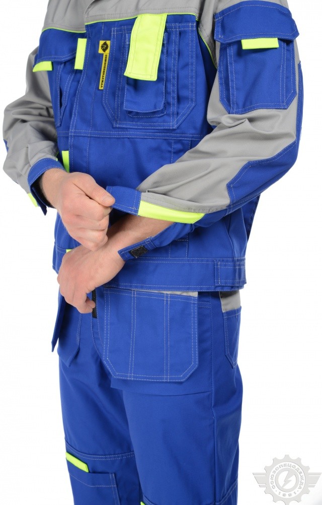65331 Костюм "Профессионал-2" василек-серый-лимон  Летняя спецодежда  размер 60-62/182-188  - Вид №7