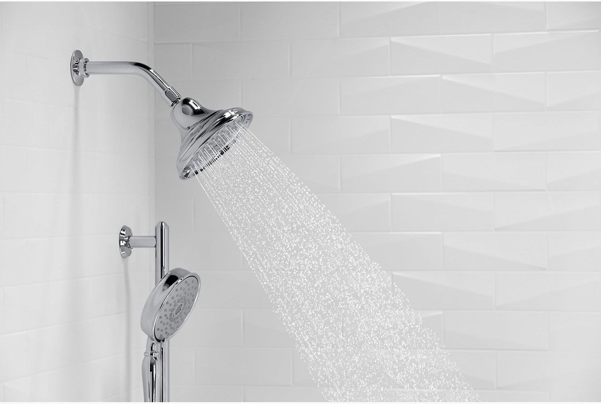 KOHLER Многофункциональная душевая лейка Bancroft 2,5 галлона в минуту с технологией всасывания воздуха Katalyst K-22167-CP  - Вид №5
