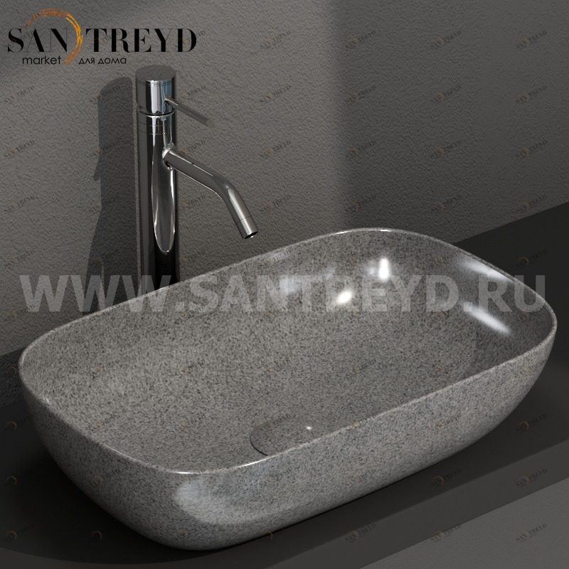 B6R60PG Накладная раковина на столешницу  прямоугольная Ceramica Globo T-EDGE