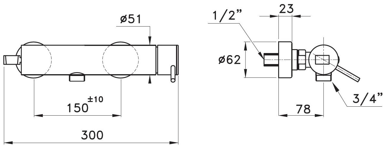 RUBINETTERIE STELLA Смеситель для душа с одной ручкой Lucilla sun-id-1345918 - Вид №2