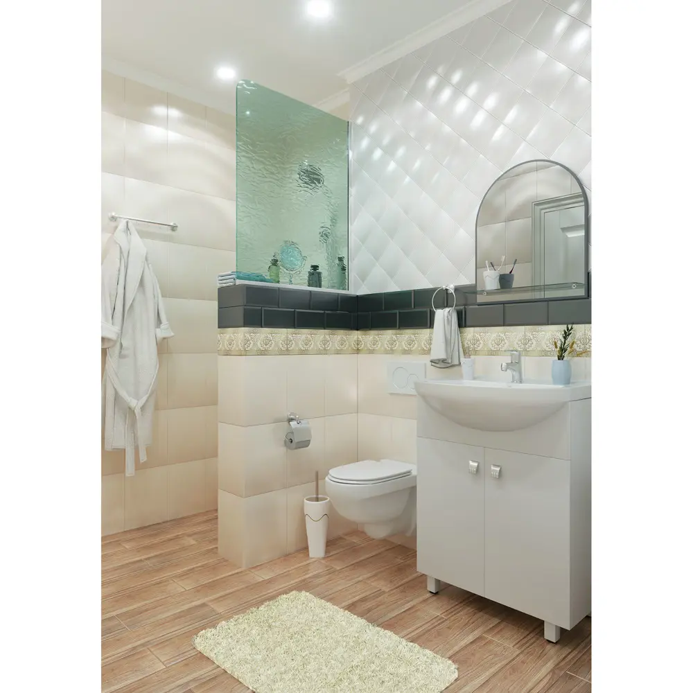 Бордюр настенный LB Ceramics Катар 13x25 см цвет белый 14225323 STLM-2029039 - Вид №4