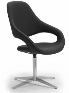 Leyform Поворотное кожаное кресло с 4-мя спицами и подлокотниками Samba