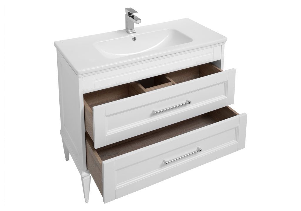 Тумба с раковиной Aquanet Бостон М 100 белый 0020967800197961 - Вид №3