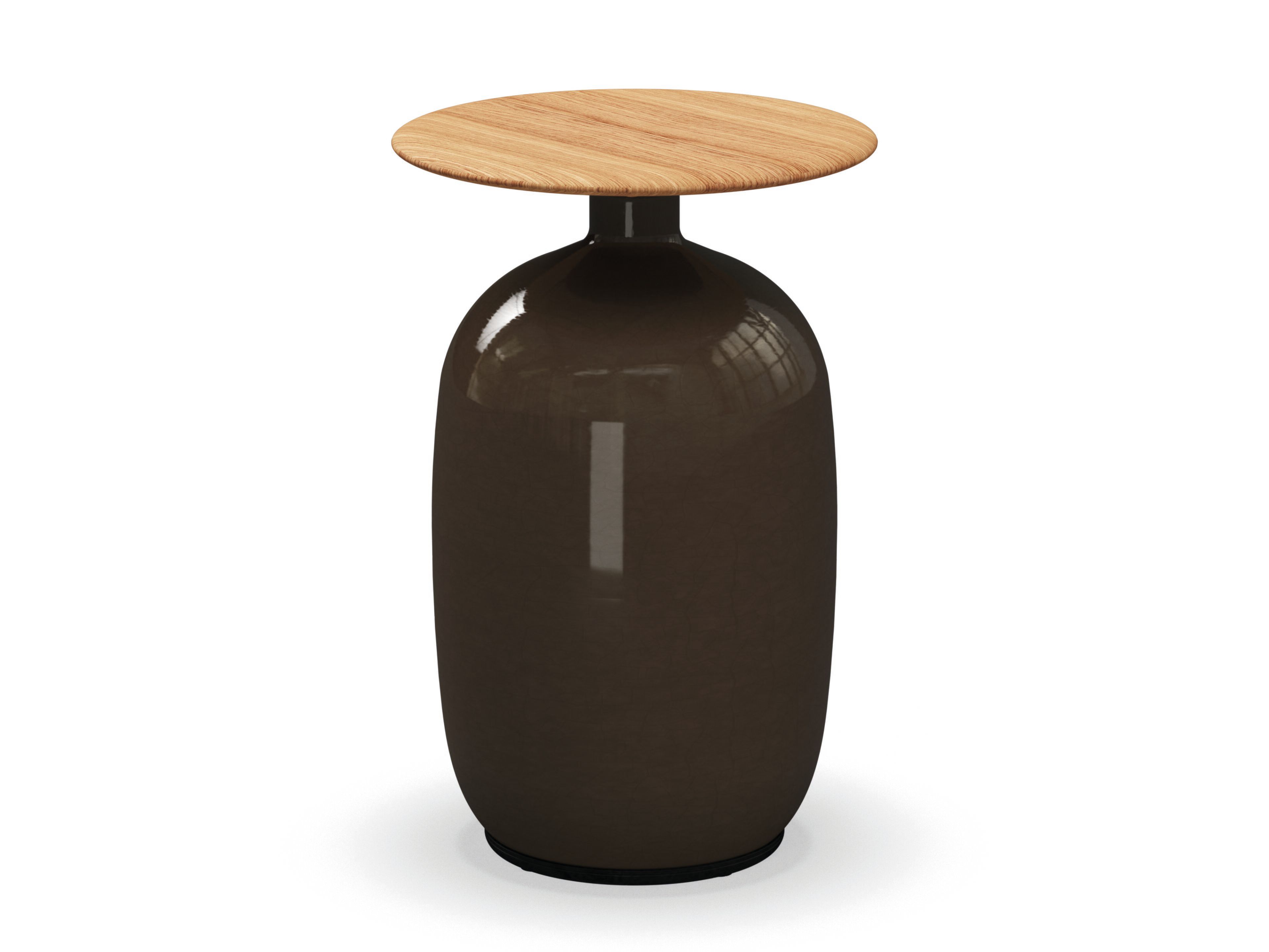 Круглый высокий садовый столик из керамики и тика Gloster ARCH-00062417 - Вид №1