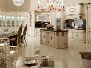 Martini Interiors Кухня из дерева с островом на заказ Sogno