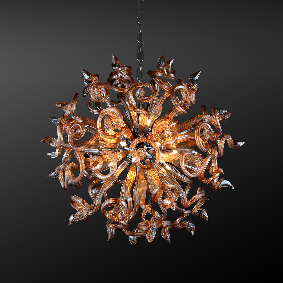 Подвесная люстра Lightstar Medusa 890183 LIGHTSTAR ДИЗАЙНЕРСКИЕ, MEDUSA, ШАР 056306 Оранжевый  - Вид №2