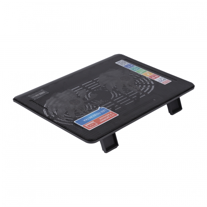 IP23 laptop cooling black (17,3"", 2x(125x125), plastic+metal mesh) STM Santreyd  - Вид №3