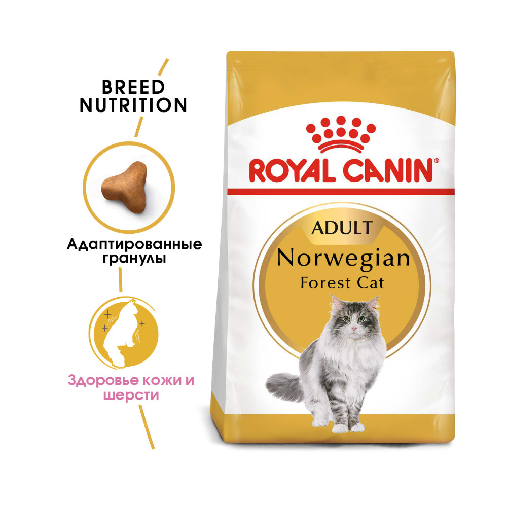 ПР0056574 Корм для кошек Norwegian Forest для породы норвежская лесная сух. 400г ROYAL CANIN  - Вид №1