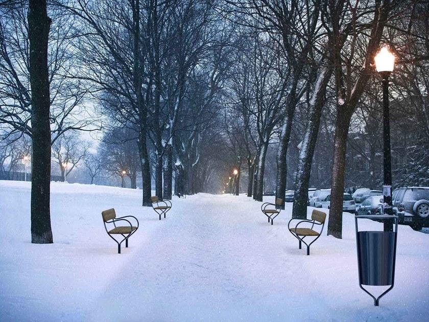 VESTRE Деревянная скамейка в современном стиле с подлокотниками со спинкой Folk sun-id-1465626 - Вид №3