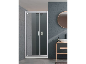 Хрустальная нишевая душевая кабина с поворотной дверью