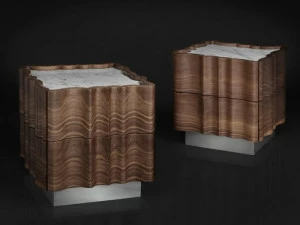 Il Pezzo Mancante Прикроватная тумба из орехового дерева квадратная с ящиками Il pezzo 2