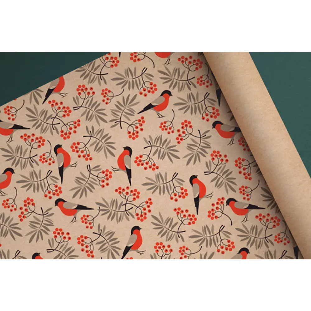 Упаковочная бумага «Снегири» 70 см Симфония STLM-2102356 - Вид №2