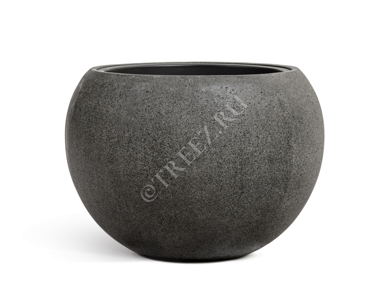 41.3319-01-025-GR-60 Кашпо  Effectory - серия Stone - Большая полусфера - Тёмно-серый камень Цветочная коллекция  - Вид №2
