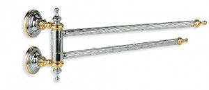 G16(04) Stil Haus Giunone, полотенцедержатель двойной поворотный, цвет белый - золото