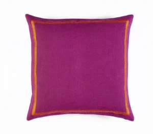 Élitis Квадратная вышитая льняная подушка  Co 140