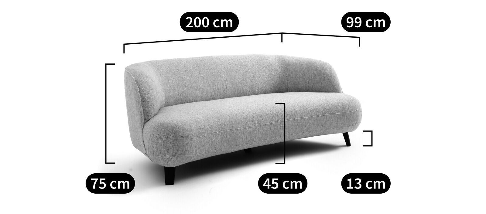 3-местный тканевый диван AMPM Rosebury ARCH-00118119 - Вид №5