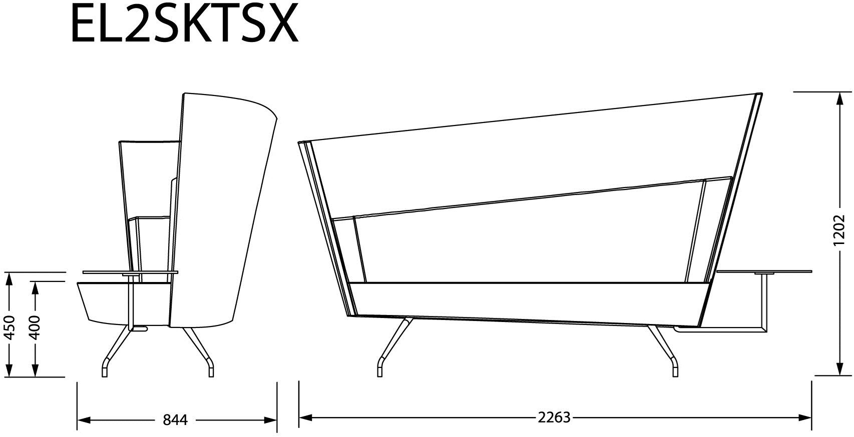 TALIN Диван из ткани с высокой спинкой Elipse sun-id-1484520 - Вид №3