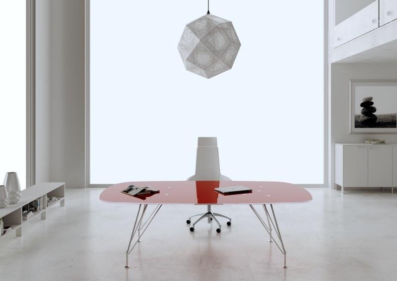 MASCAGNI Рабочий стол из нержавеющей стали и хрусталя Meeting sun-id-1500906 - Вид №2