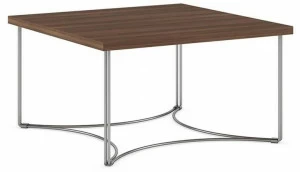 Ersa Квадратный журнальный столик из фанерованной древесины на металлической основе