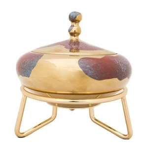 Ваза керамическая бордовая с золотом "Самоцвет" 24 см UNICO ДИЗАЙНЕРСКИЕ 255469 Золото;красный;разноцветный