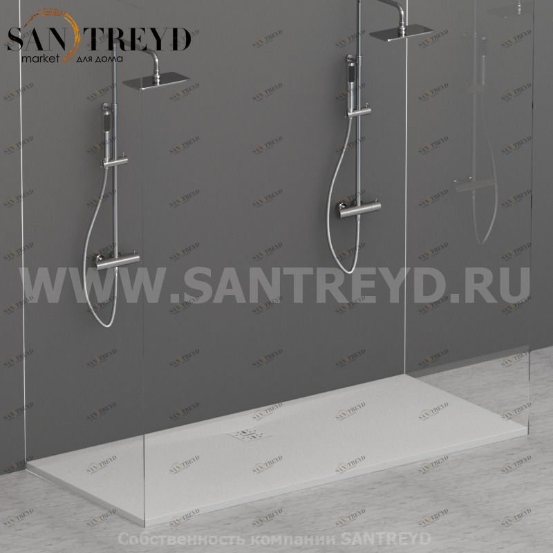 DR18080501 Душевой поддон 180х80 см цвет Белый бархат Globo DOCCIASMART Италия Ceramica Globo
