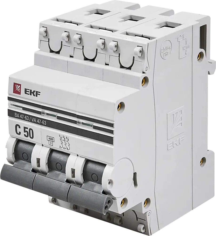 Автоматический выключатель EKF ВА47-63 для защиты электрических сетей 82421336