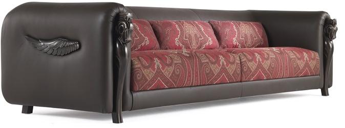 ETRO Home Interiors 3-х местный диван из кожи и ткани Corinto sun-id-1452756 - Вид №1