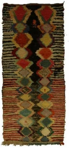 AFOLKI Прямоугольный шерстяной коврик с длинным ворсом и узором Boucherouite Taa1088be