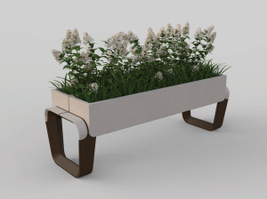 Реконструированный каменный прямоугольный плантатор