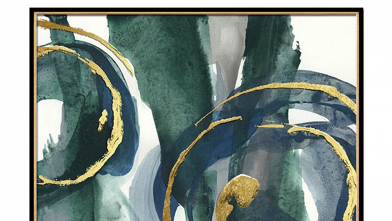 Картина с абстрактным рисунком 80х80 см Jasper III EVENHOME  00-3878772 Зеленый;разноцветный  - Вид №1