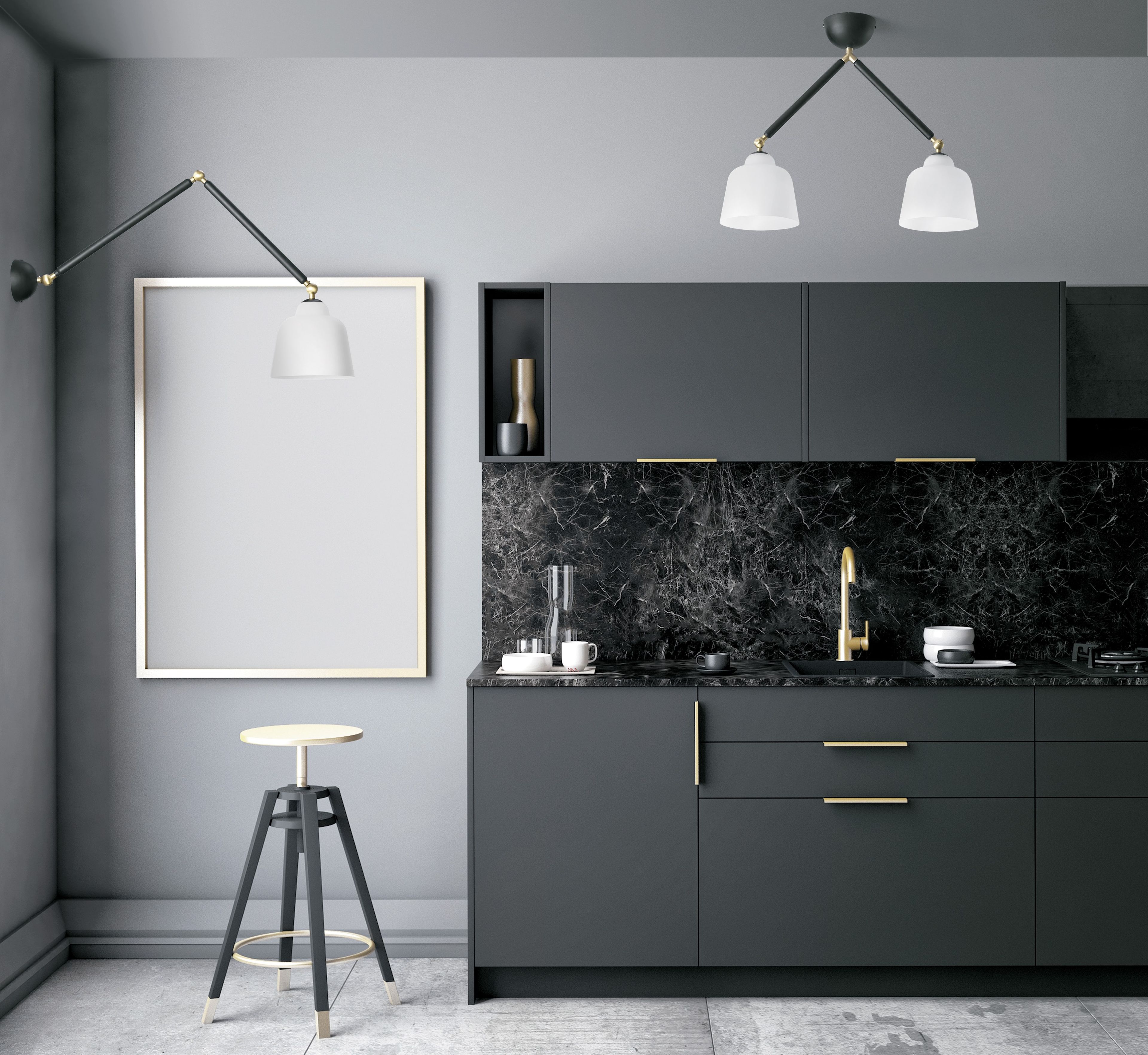 Потолочный светильник из металла и опалового стекла Miloox Neoretro ARCH-00000062 - Вид №3