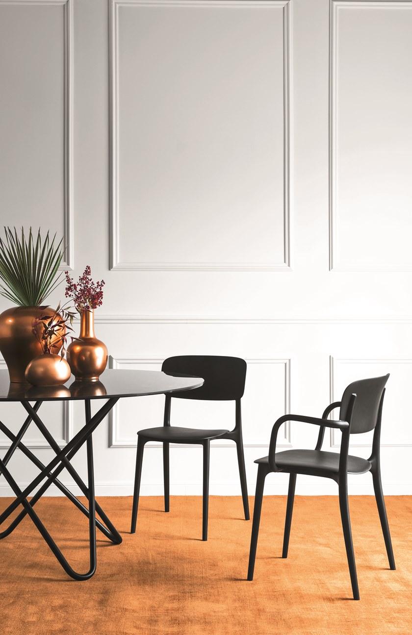 Calligaris Круглый стол из керамики с эффектом мрамора Stellar Cs4112 - Вид №5