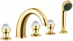 Смеситель MIGLIORE Axo Swarovski ML.AXO-680F.DO для ванны/душа - золото