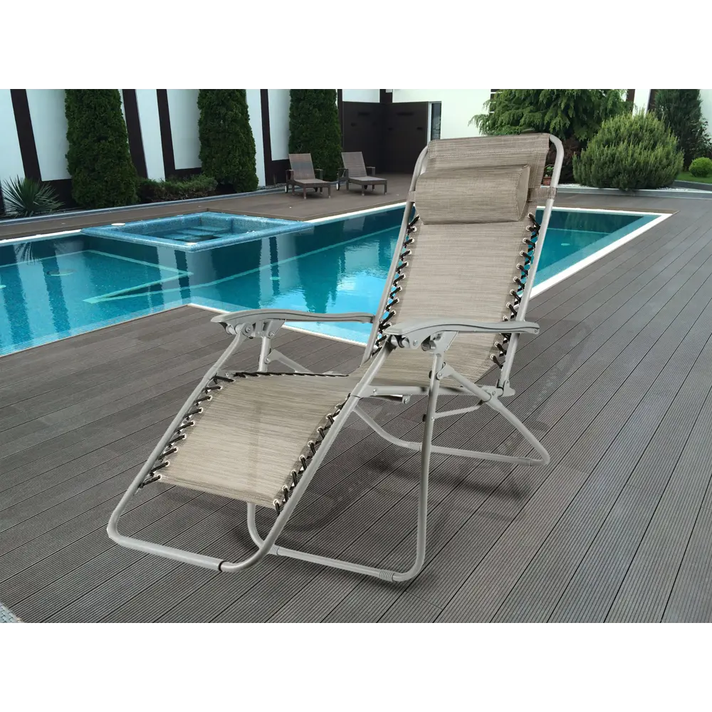 Шезлонг Бриз 165х110х65 см сталь/текстиль серый GREENGARD STLM-2069421 - Вид №3