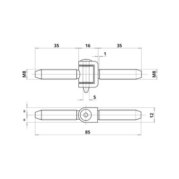 Петля оконная Otlav M8/35 12 ZN LK01-91