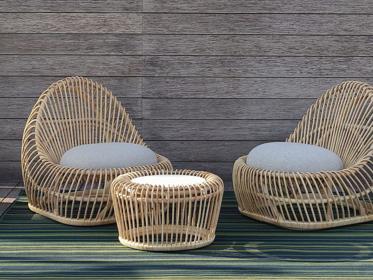 Круглый журнальный столик из ротанга Nodo Italia ARCH-00098016 - Вид №2