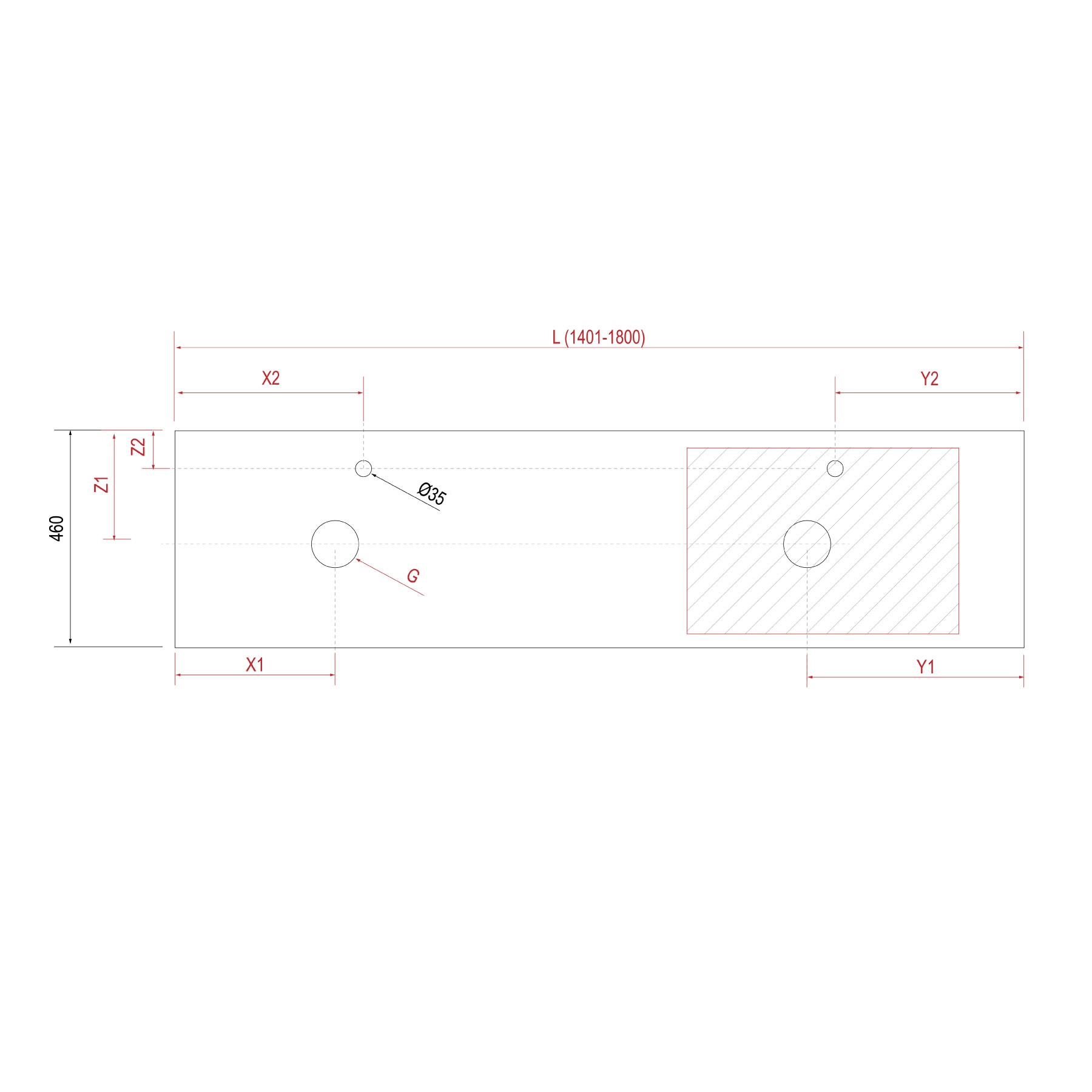 23176 SALGAR Столешница механизированная от 1401 до 1800 ДУБ АФРИКАНСКИЙ 40 мм  - Вид №1