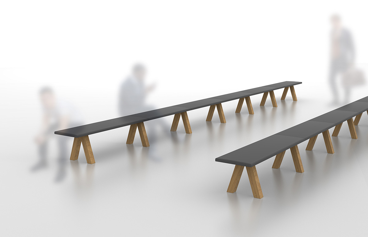 007160 Скамейка Viccarbe Trestle - Вид №3