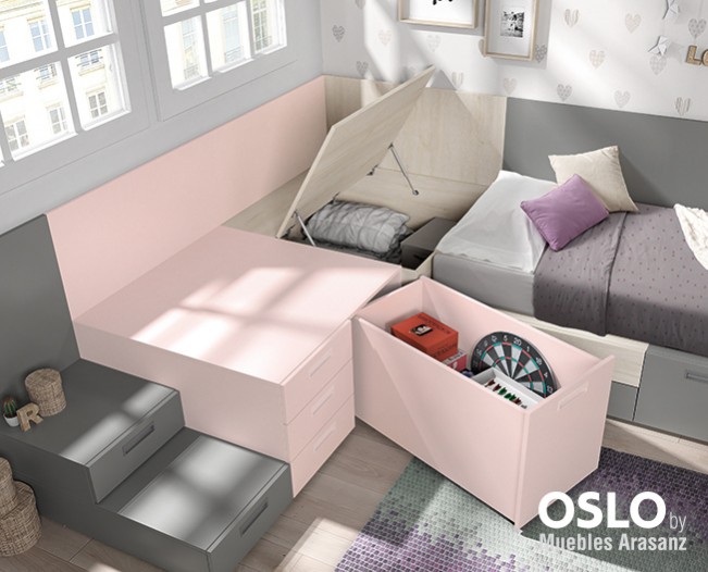 102751 Детская комната с модульной кроватью Ambiente 02 Arasanz Oslo Santreyd