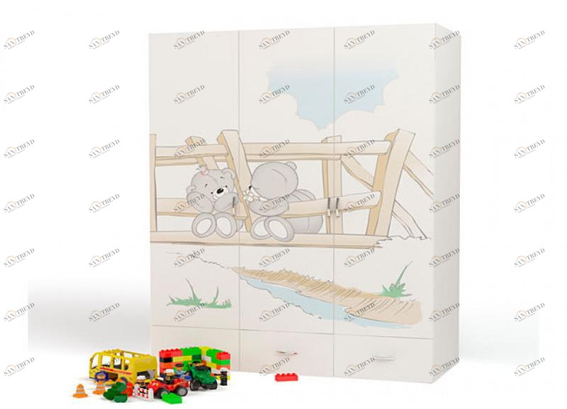 Шкаф ABC-KING 3х дверный Bears 4631147956651