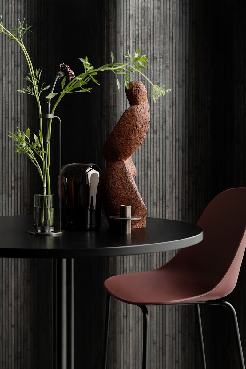 9280100-0001ZZZZ MENU Боковой барный стул Harbour Черный | Сгоревший красный  - Вид №1