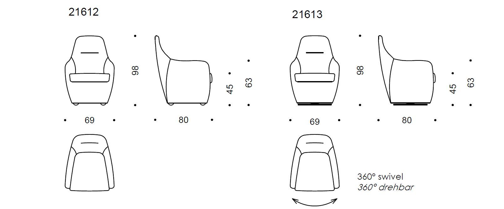 Кресло с подставкой для ног Wittmann ARCH-00002487 - Вид №1