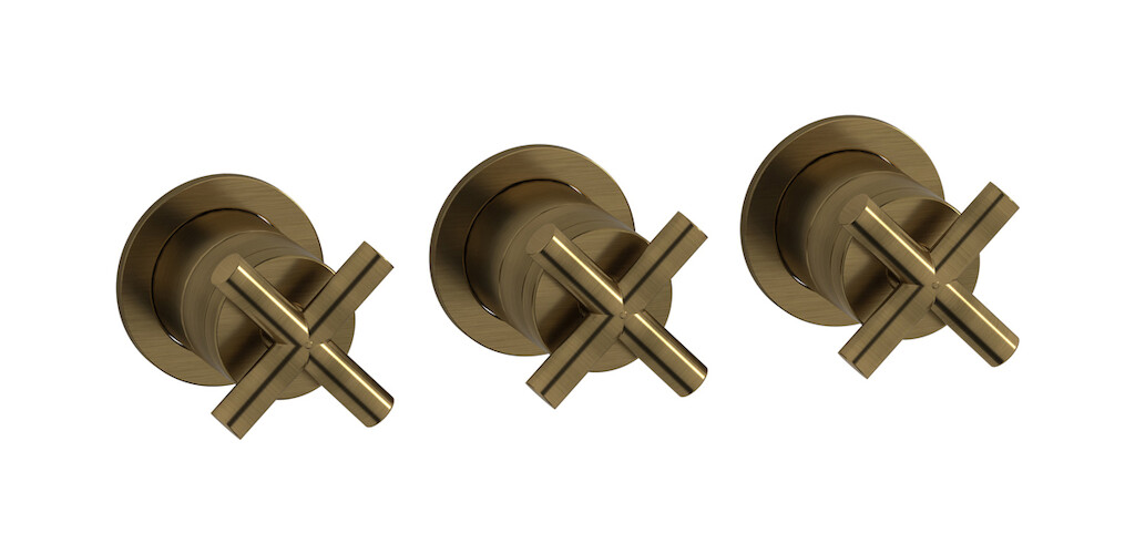 Встроенный смеситель для душа на 3 отверстия с двухходовым дивертером WE ARE IB yp200np Modern Bronze WOW